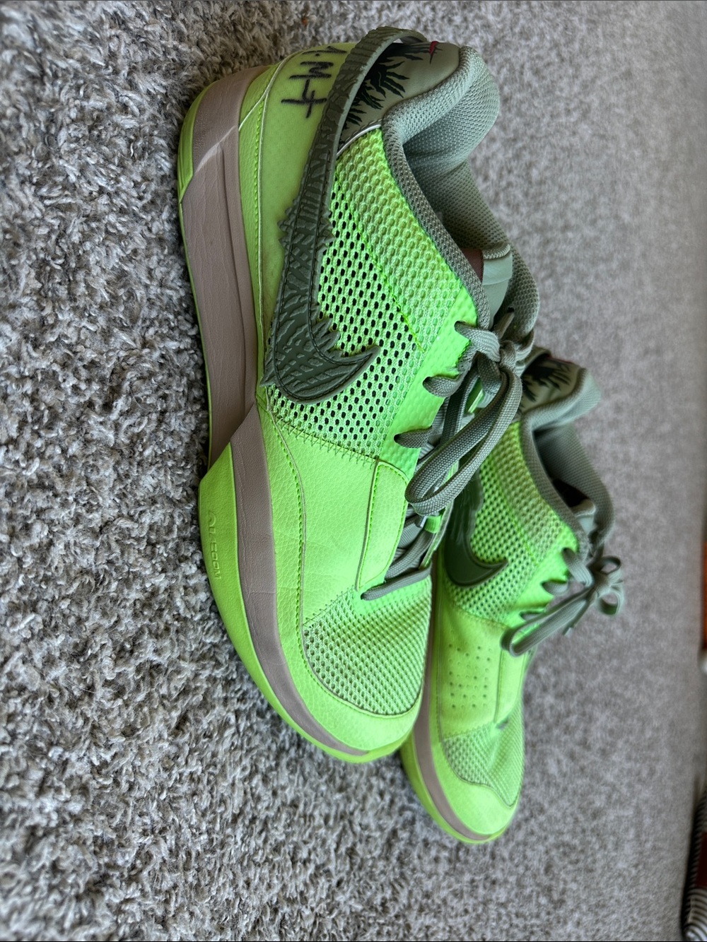Nike Ja 1 Halloween Lime Blast basketball shoes.